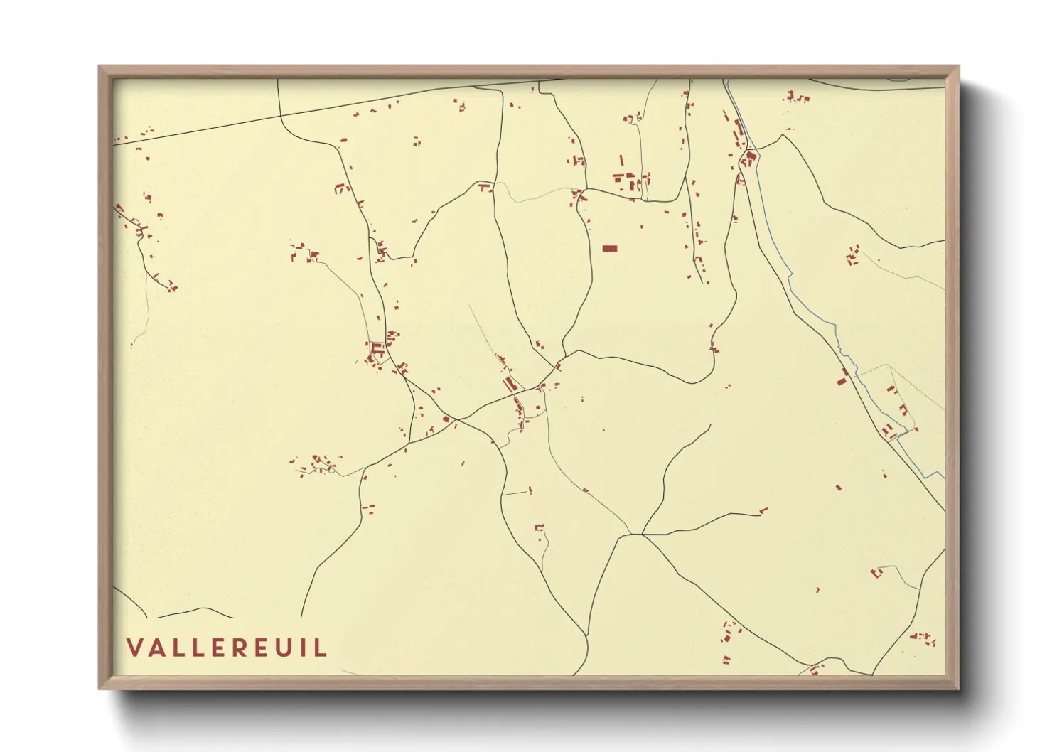 Une affiche de carte sur Vallereuil
