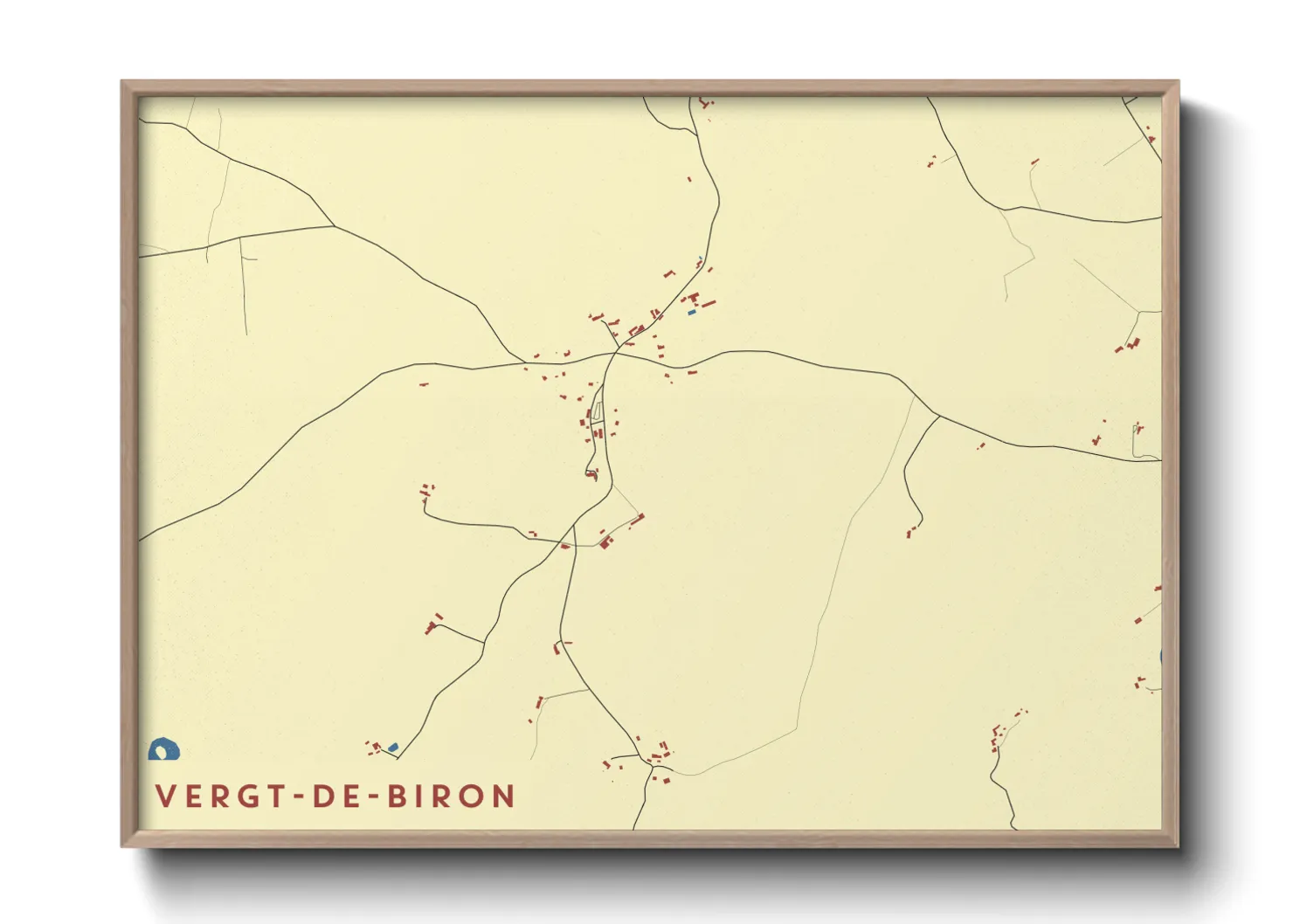 Une affiche de carte sur Vergt-de-Biron