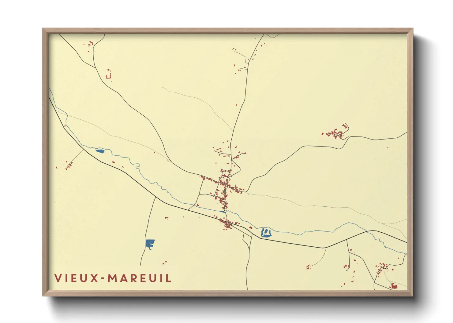 Une affiche de carte sur Vieux-Mareuil