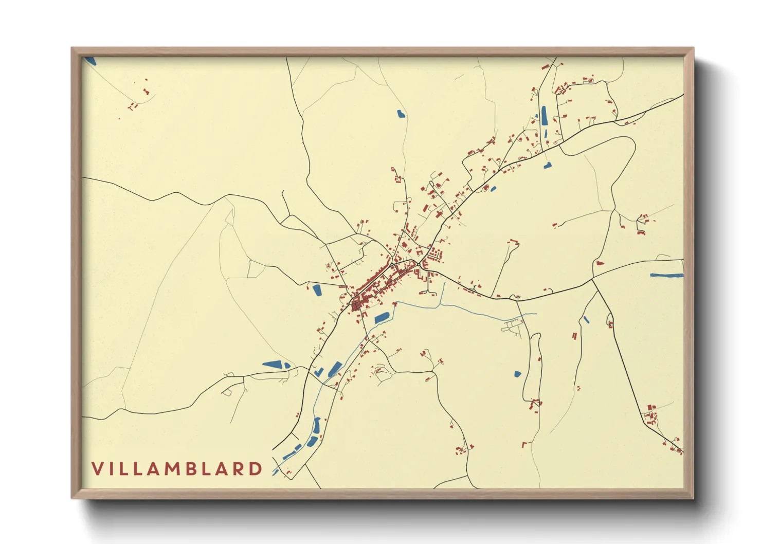 Une affiche de carte sur Villamblard