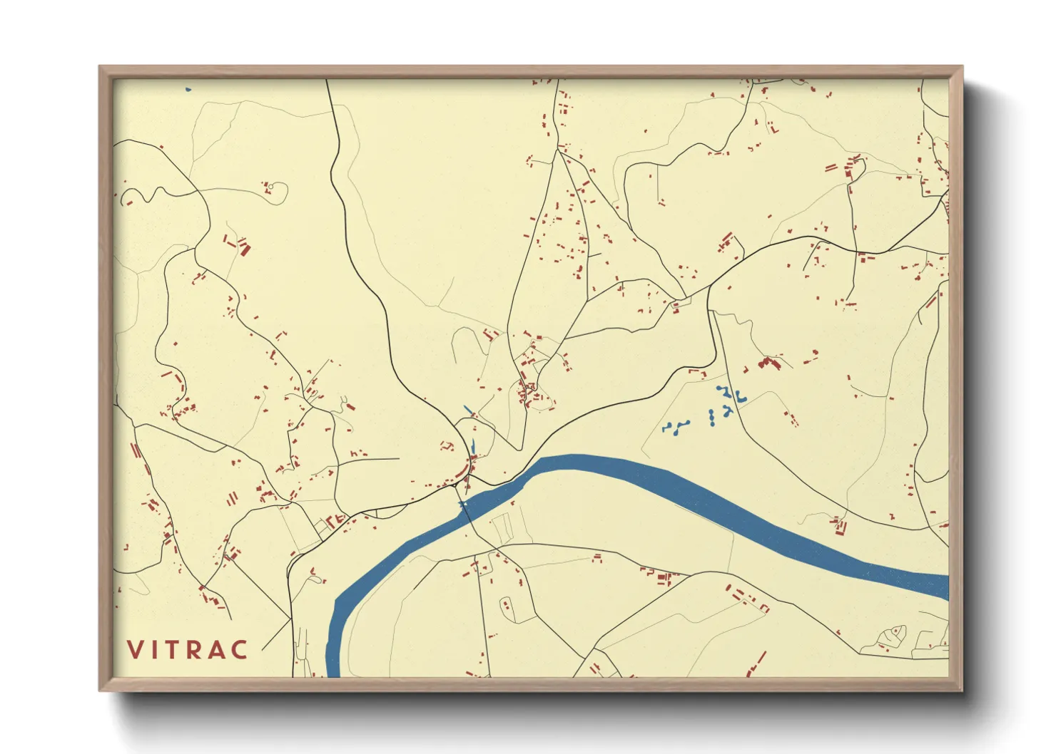 Une affiche de carte sur Vitrac