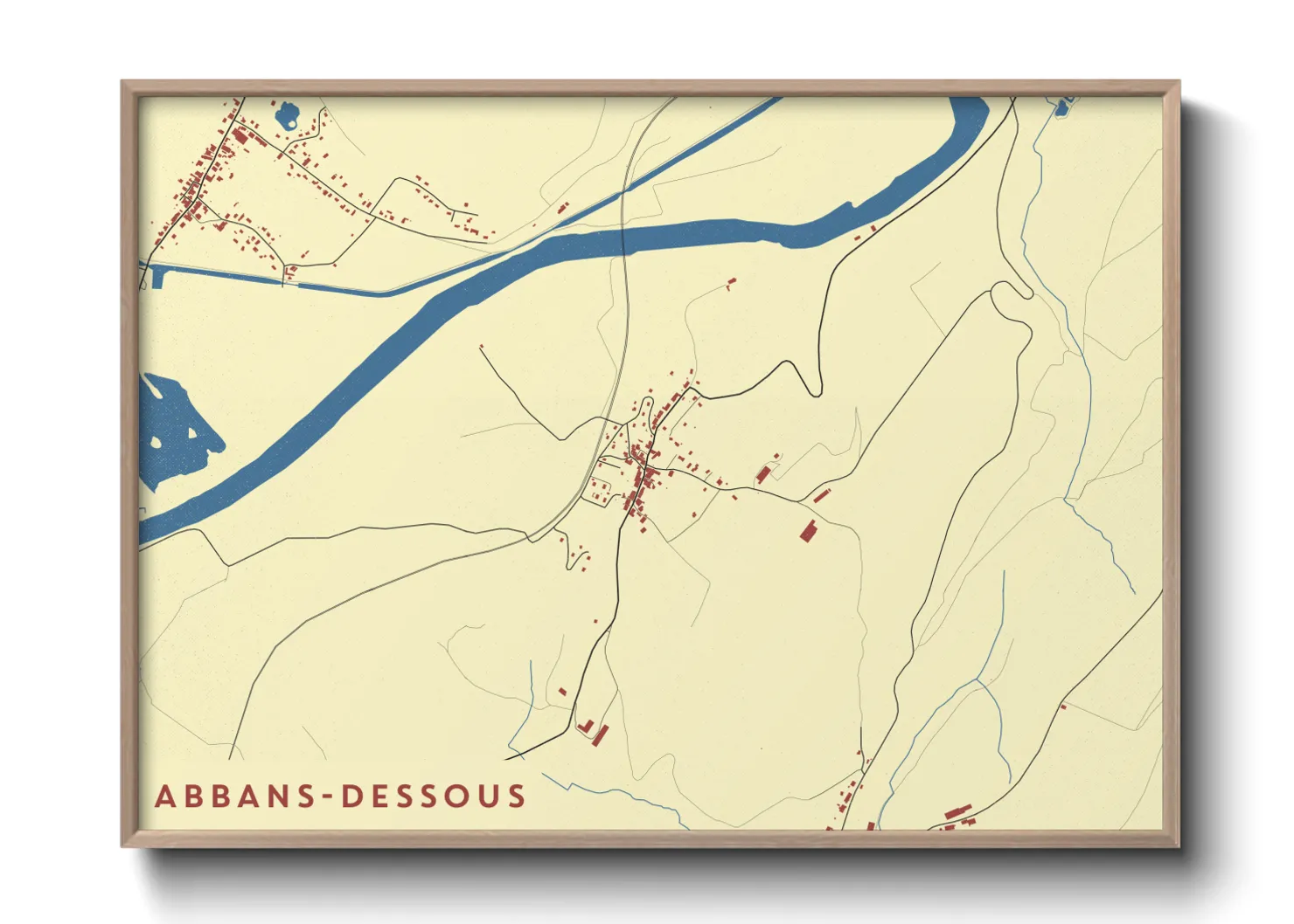 Une affiche de carte sur Abbans-Dessous