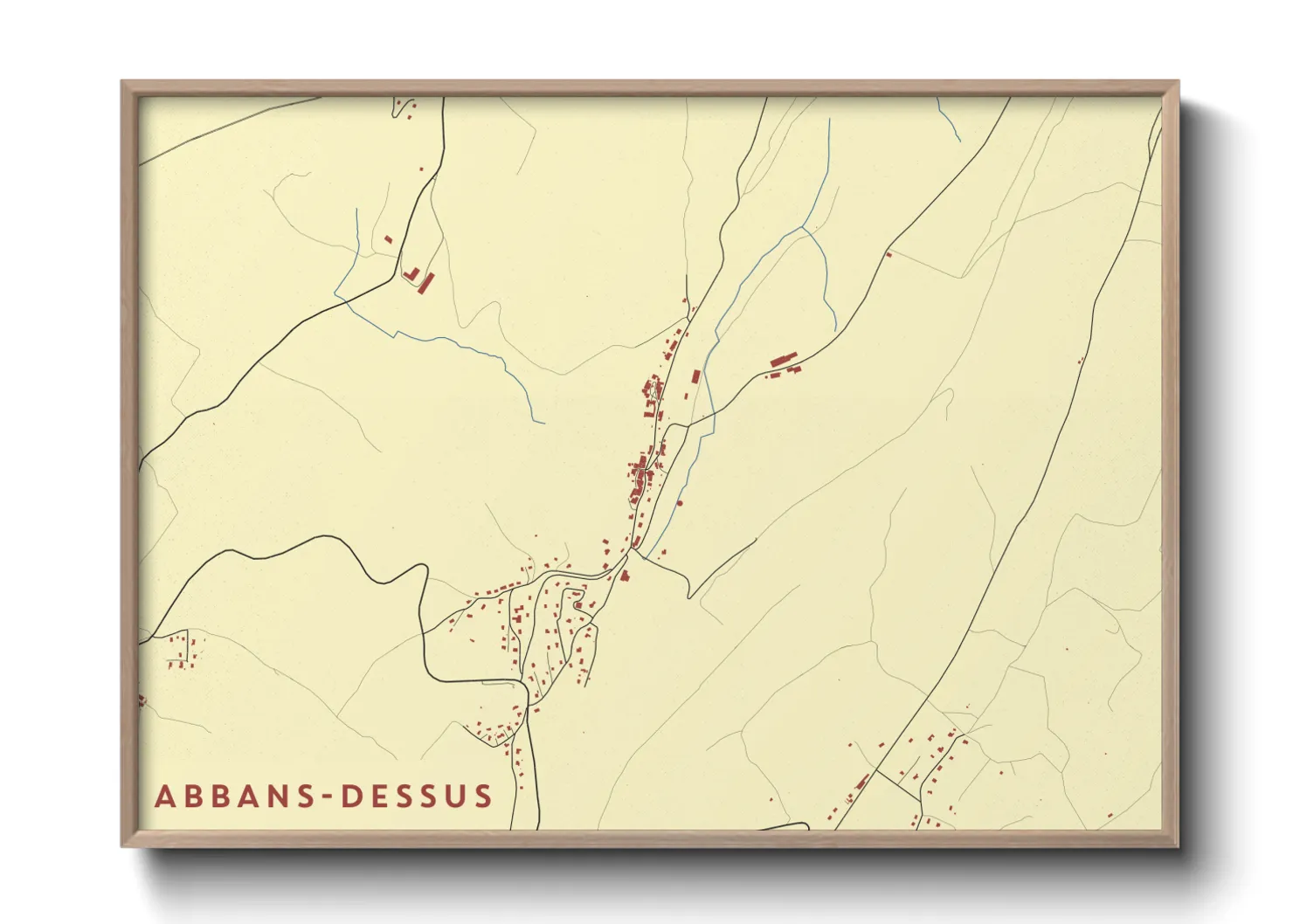 Une affiche de carte sur Abbans-Dessus