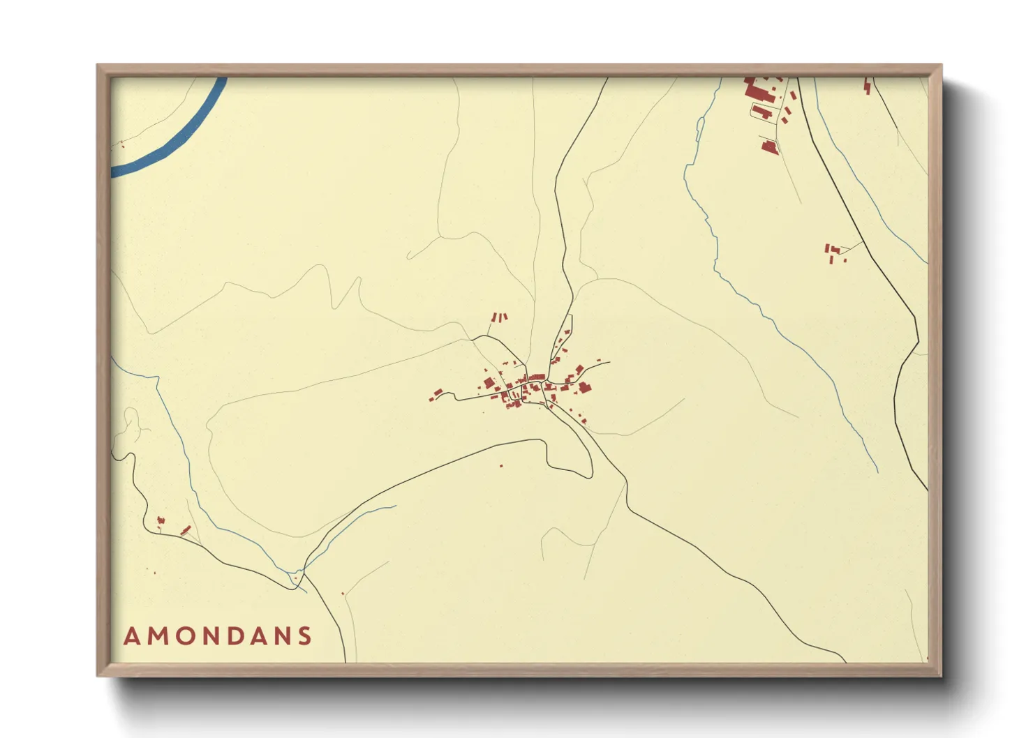 Une affiche de carte sur Amondans