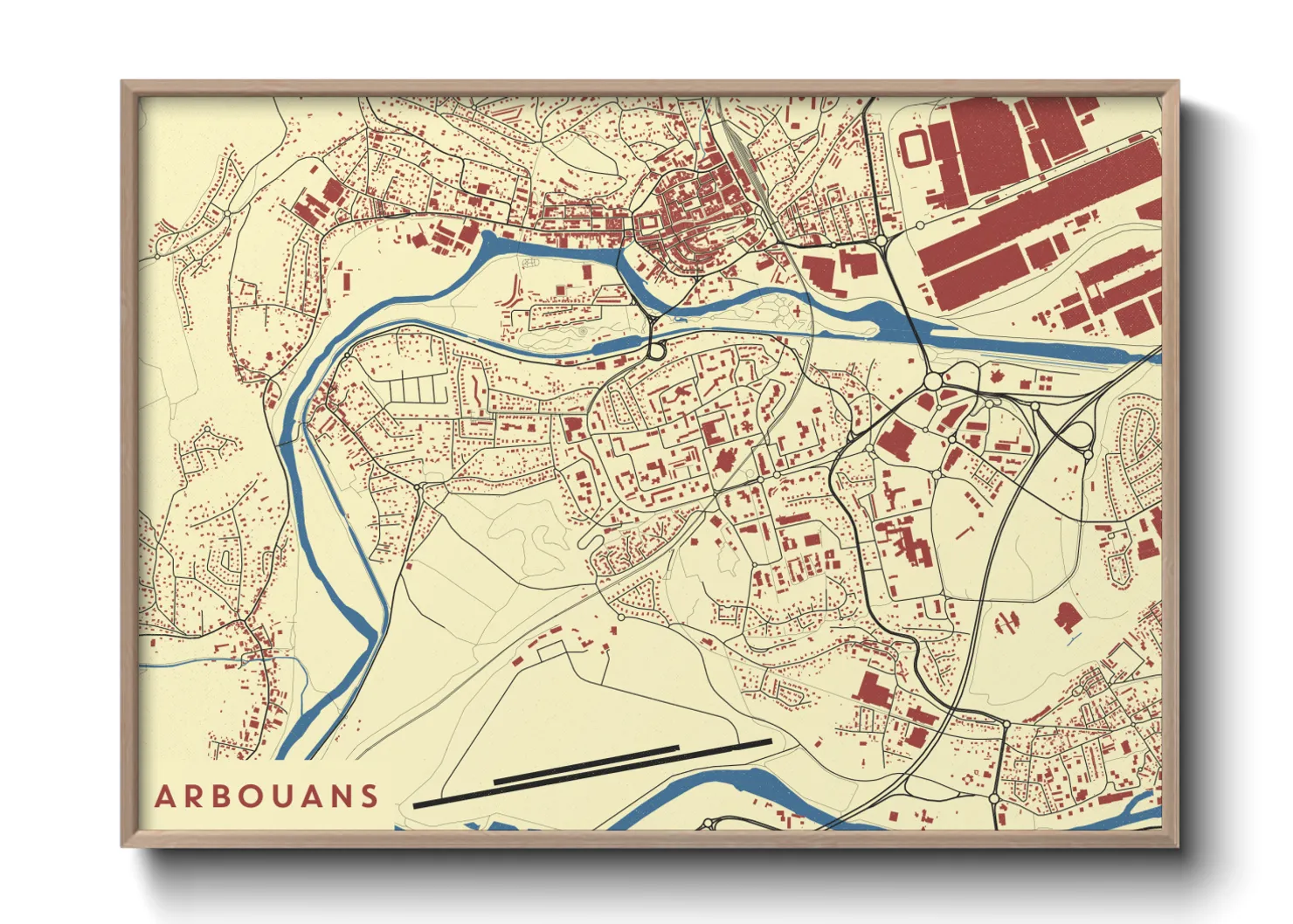 Une affiche de carte sur Arbouans