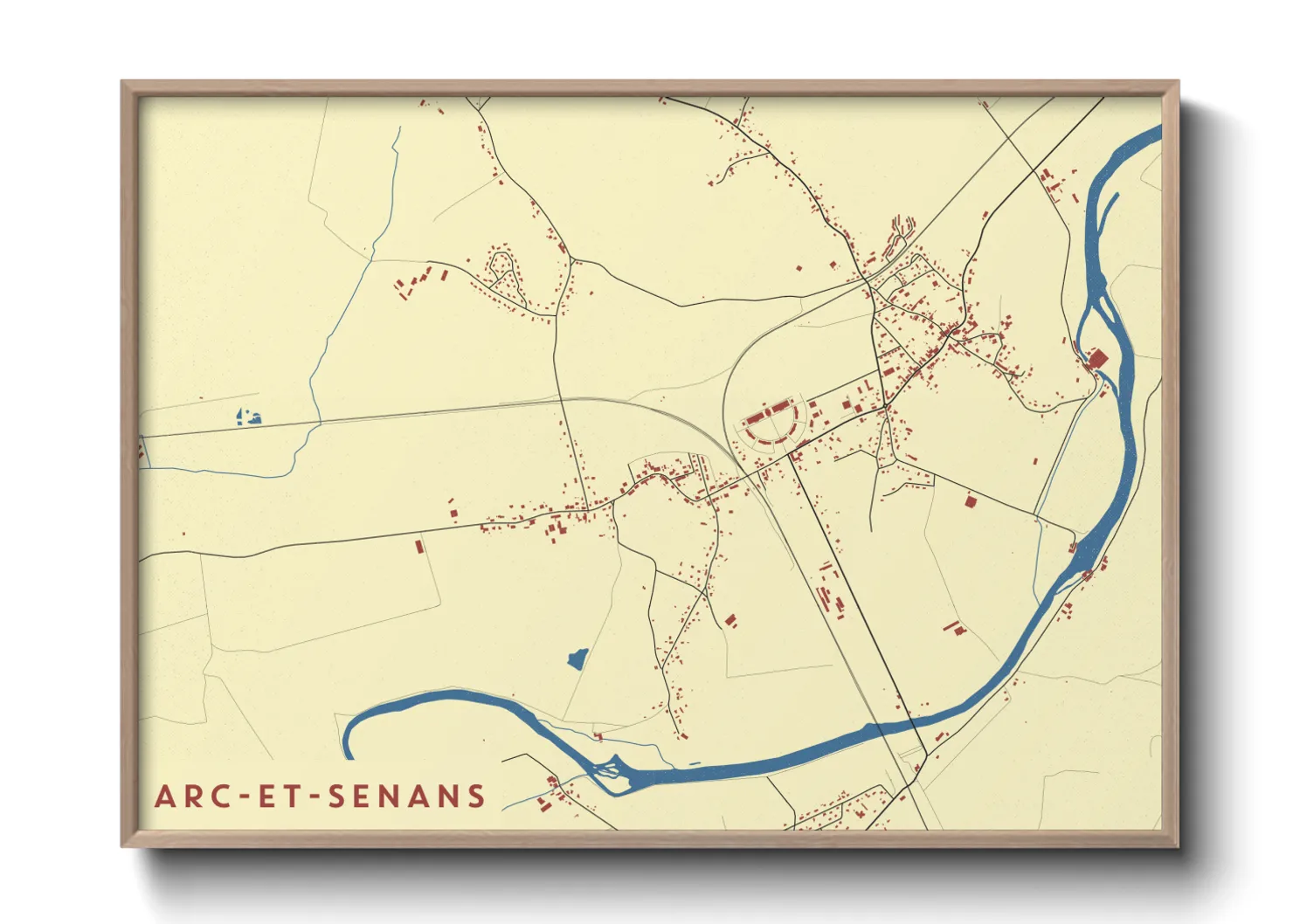 Une affiche de carte sur Arc-et-Senans