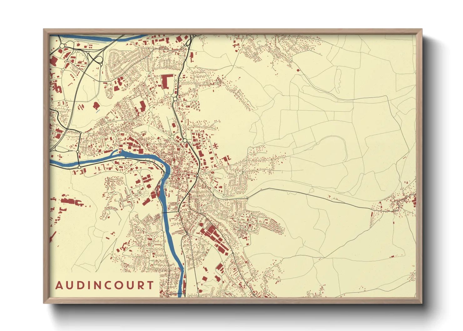 Une affiche de carte sur Audincourt