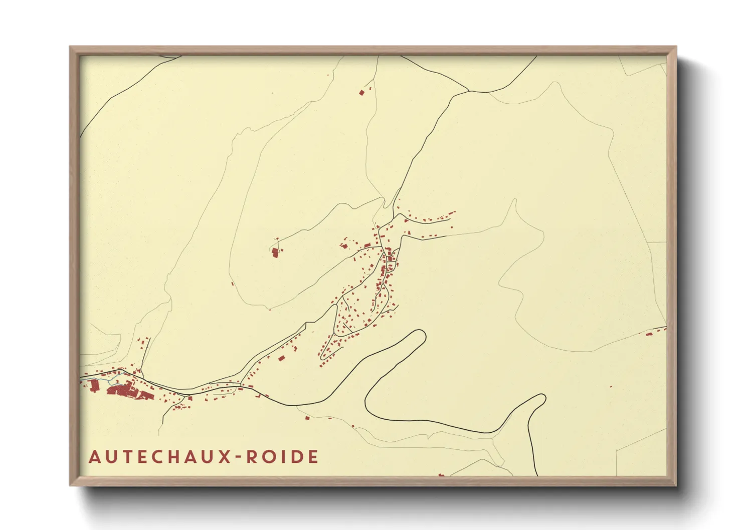 Une affiche de carte sur Autechaux-Roide