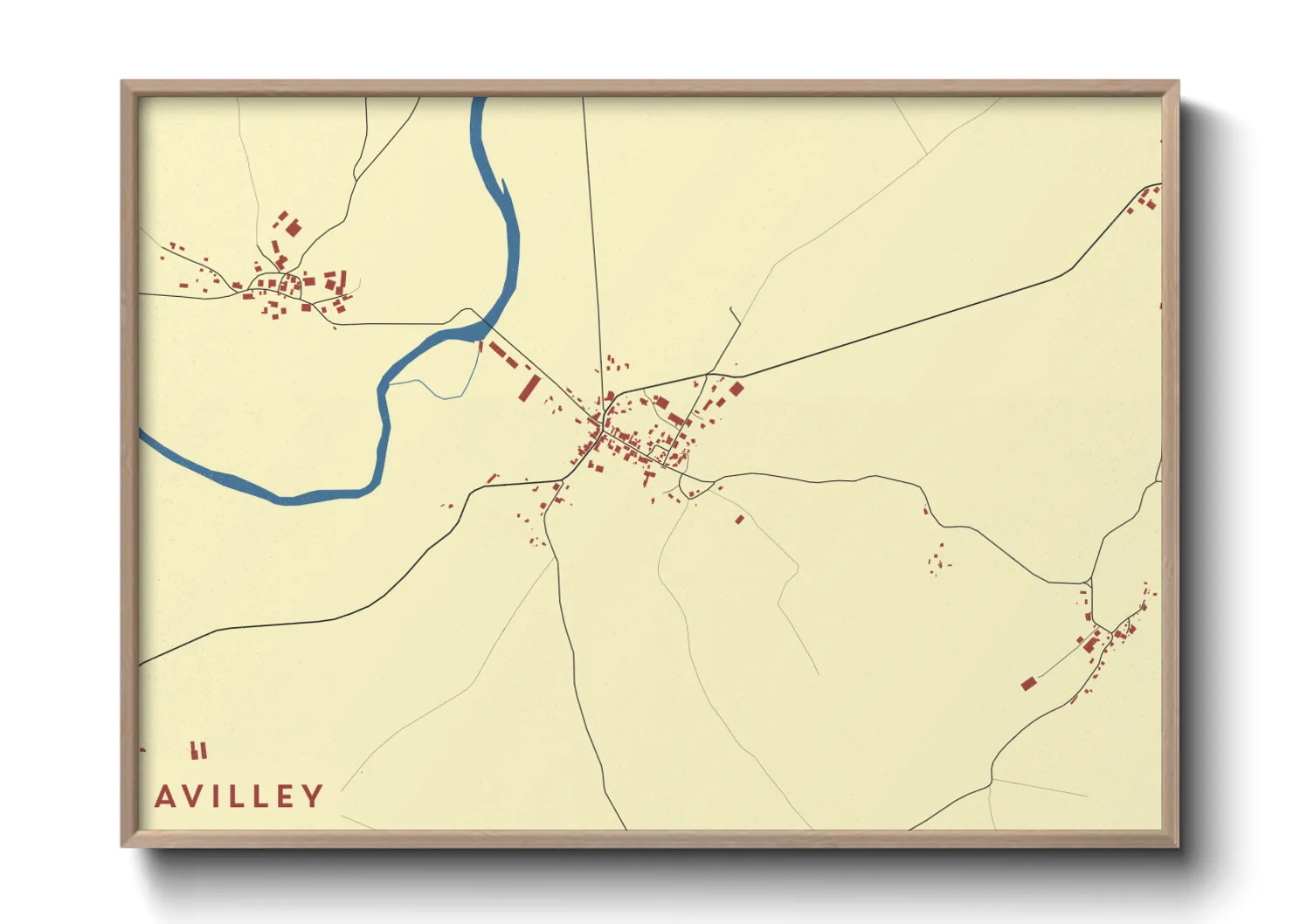 Une affiche de carte sur Avilley