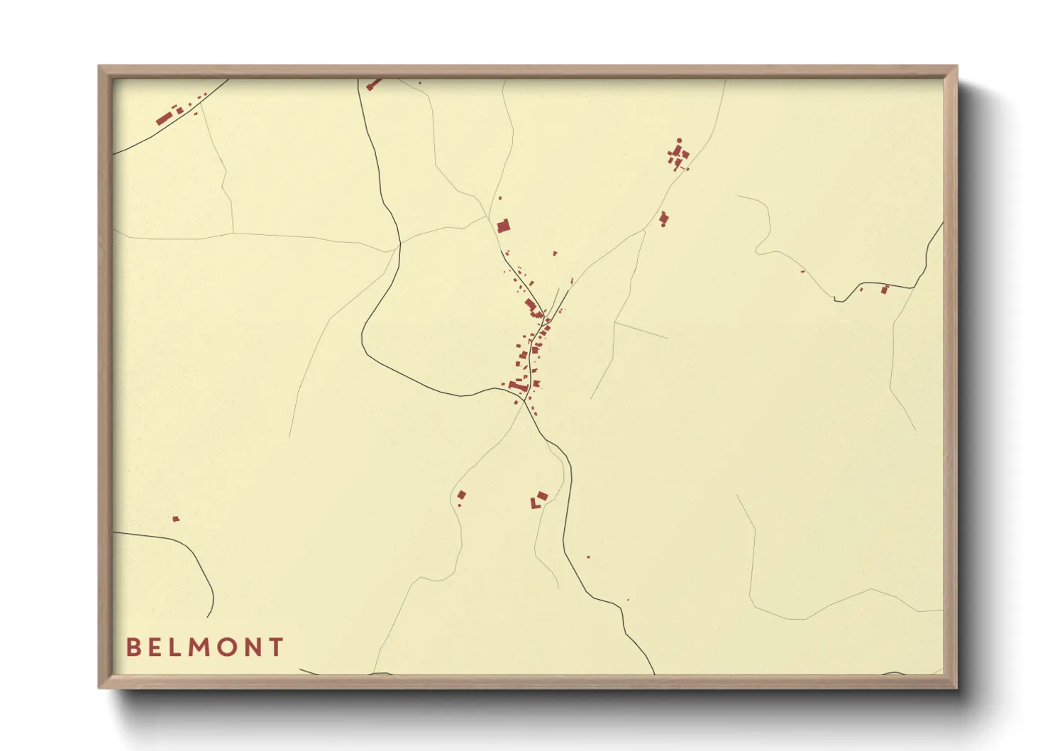 Une affiche de carte sur Belmont