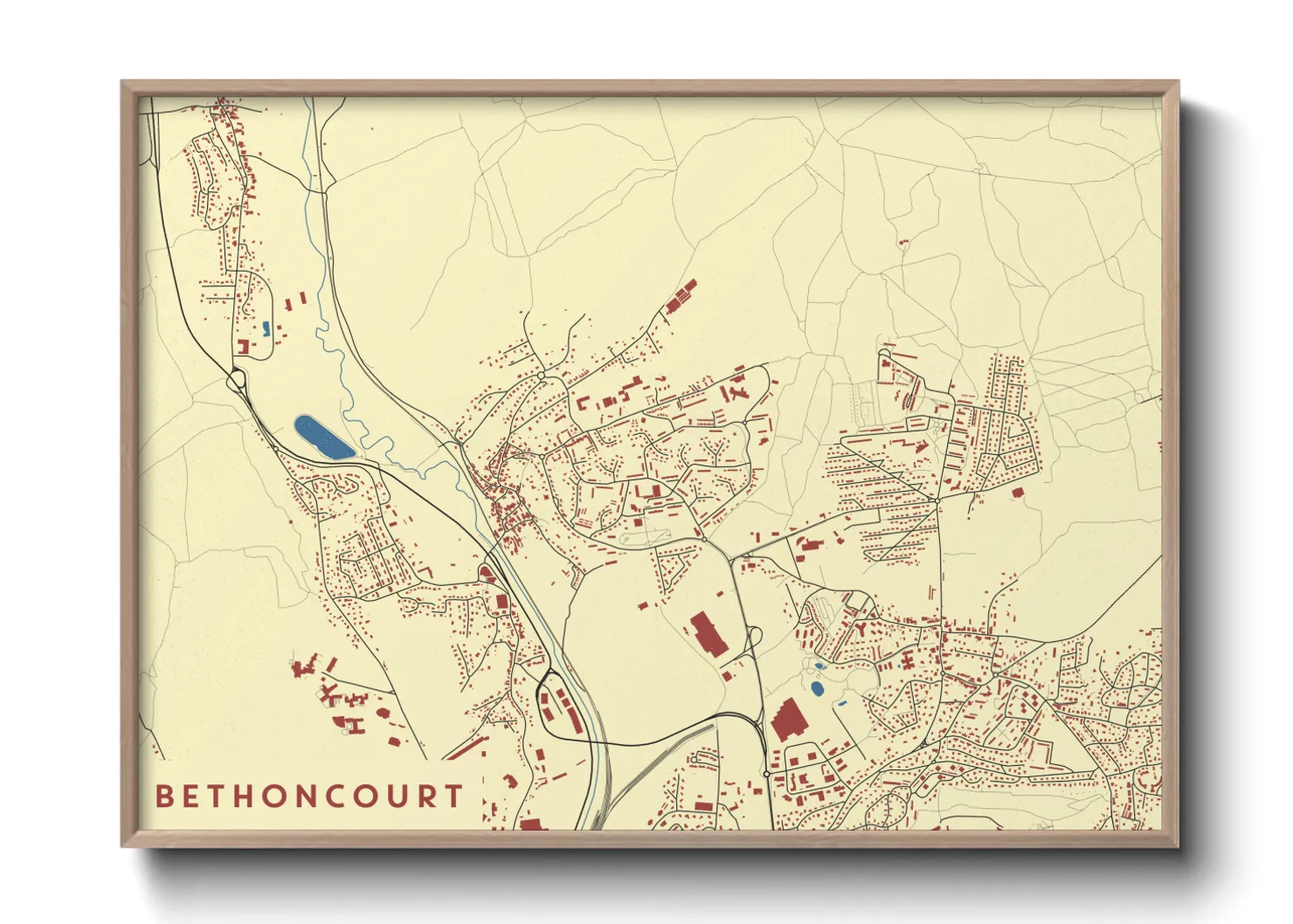 Une affiche de carte sur Bethoncourt