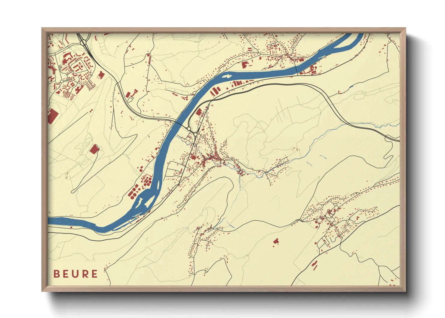 Une affiche de carte sur Beure