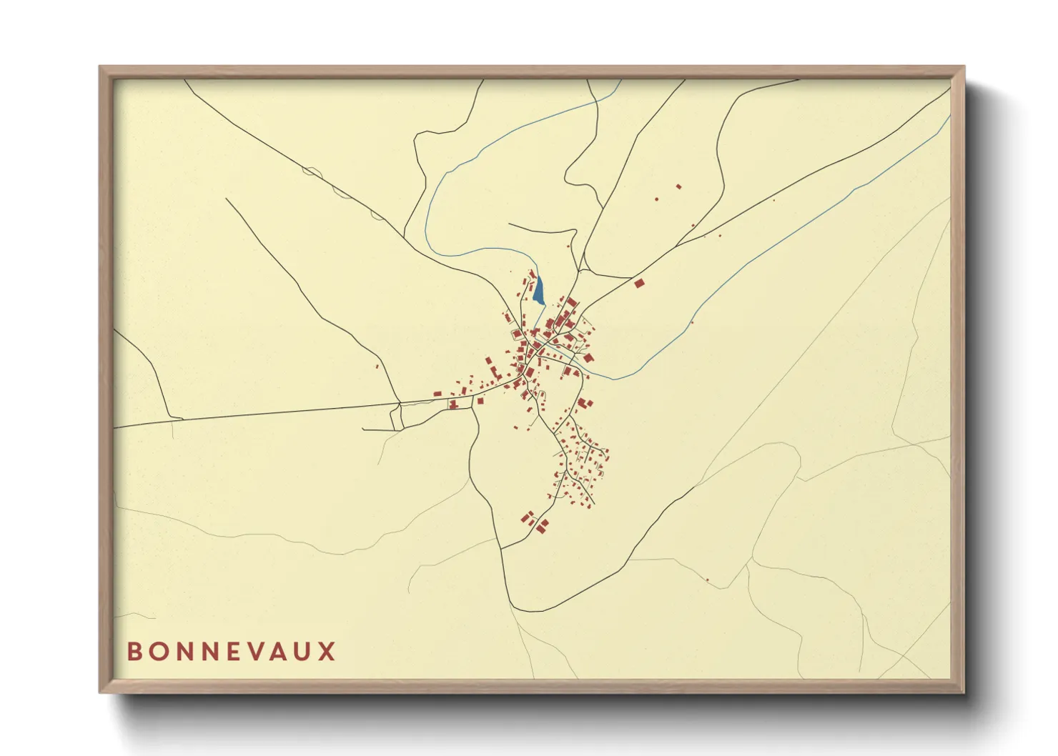 Une affiche de carte sur Bonnevaux