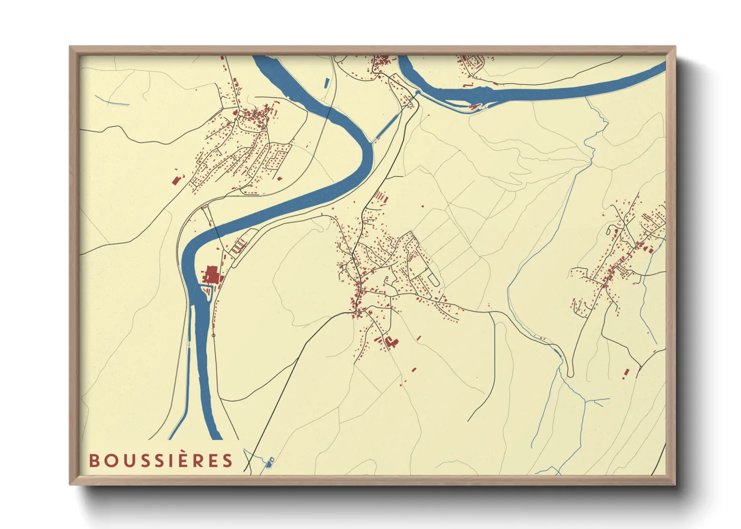Une affiche de carte sur Boussières