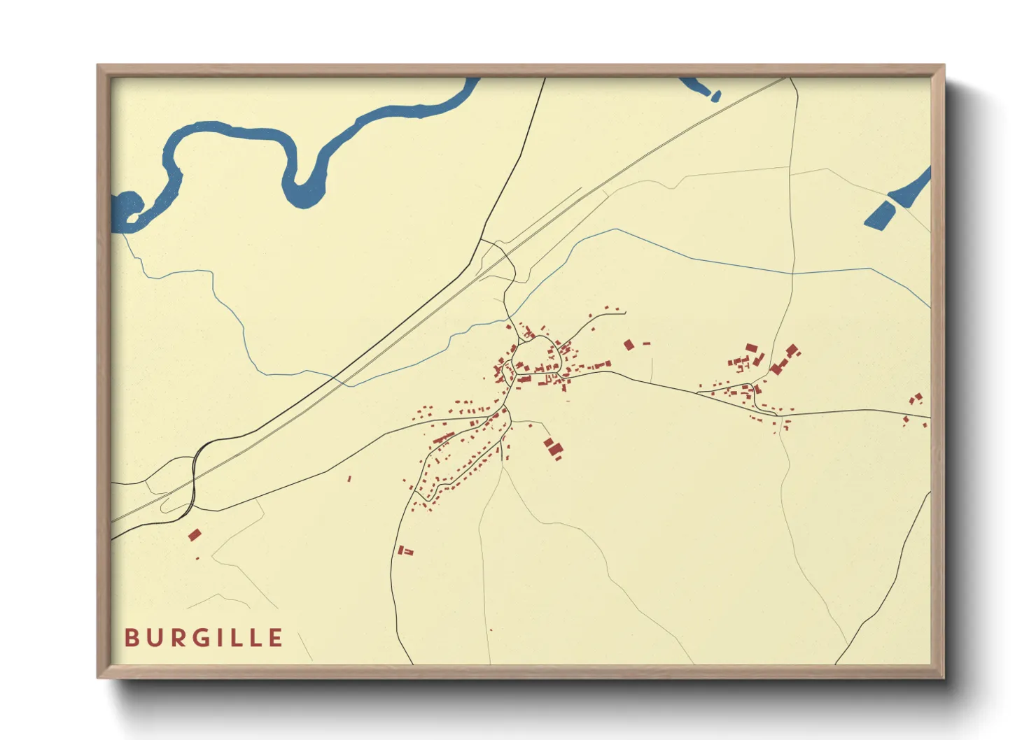 Une affiche de carte sur Burgille