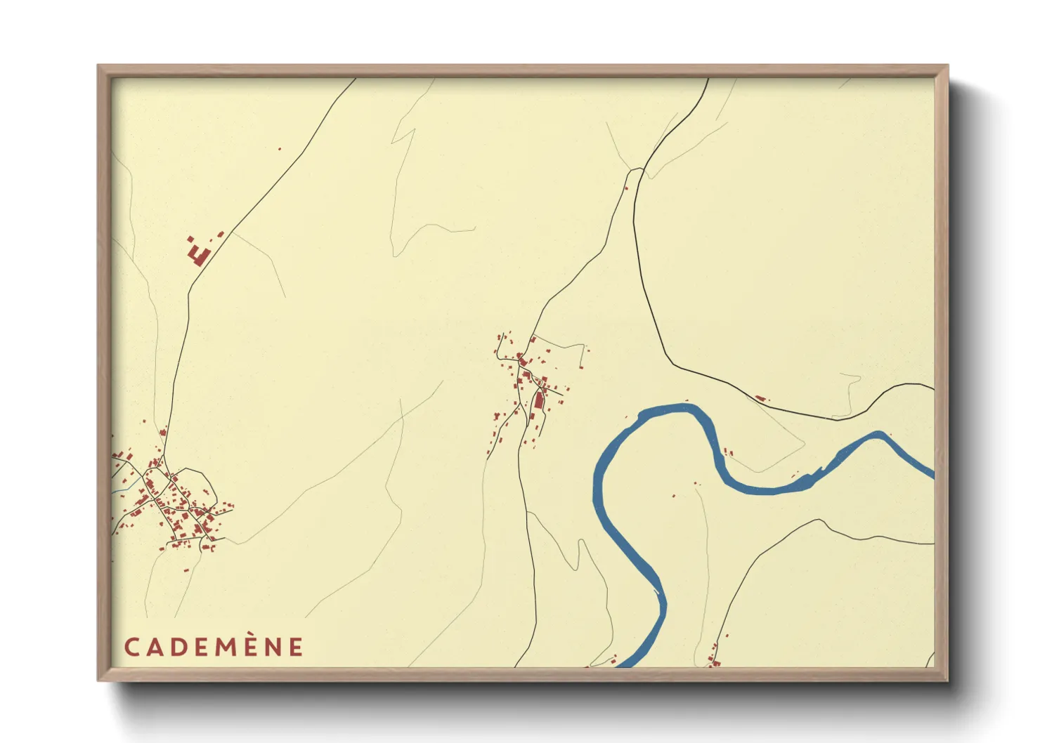 Une affiche de carte sur Cademène