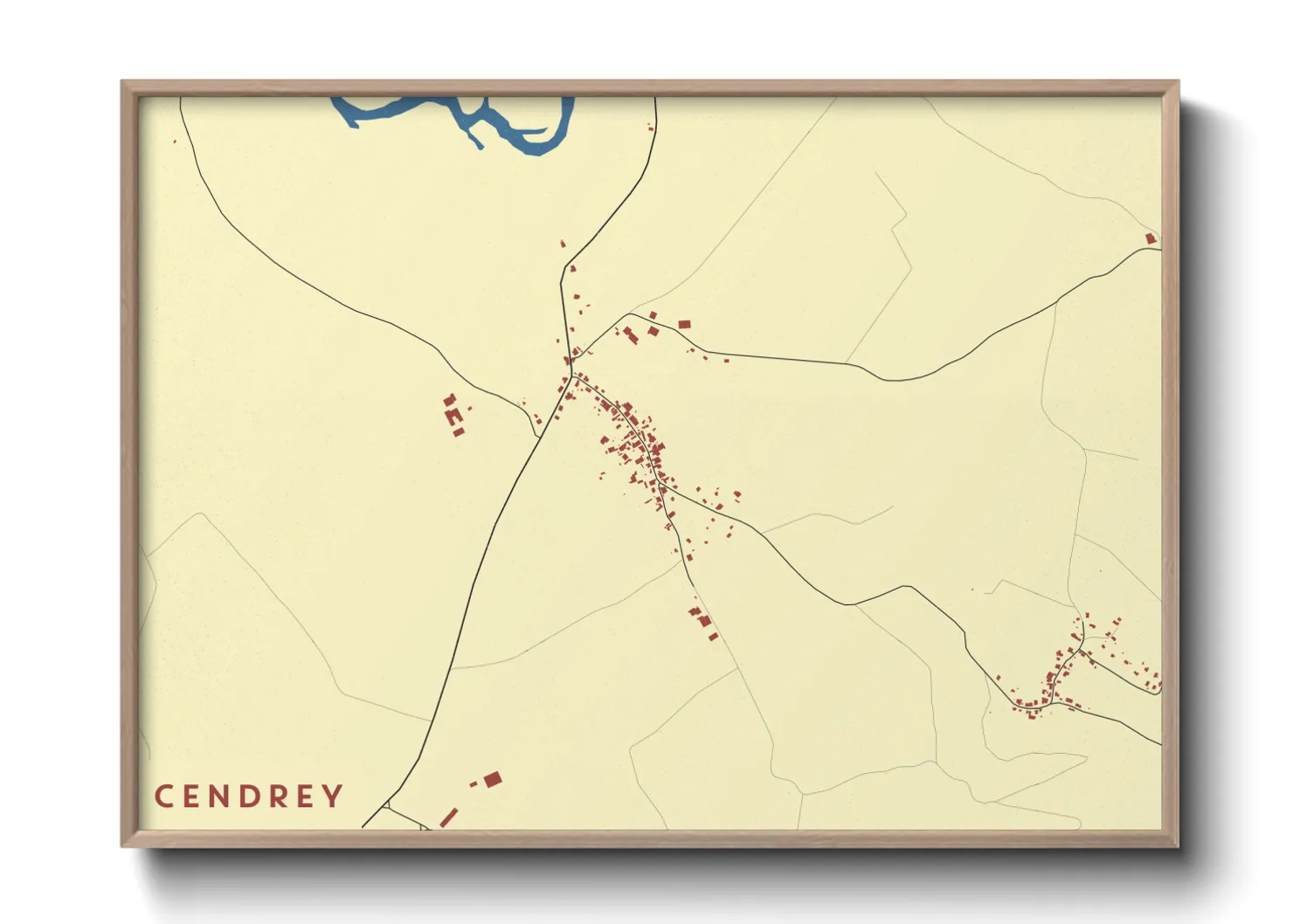 Une affiche de carte sur Cendrey