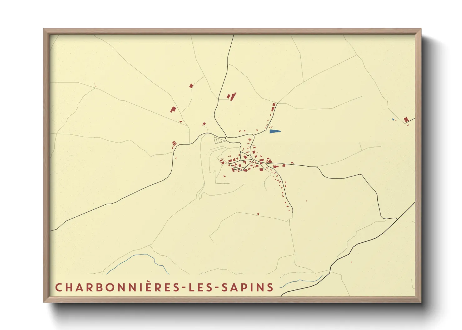 Une affiche de carte sur Charbonnières-les-Sapins