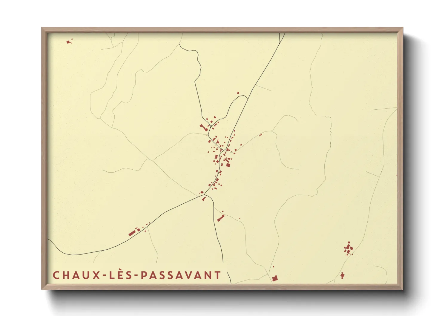 Une affiche de carte sur Chaux-lès-Passavant