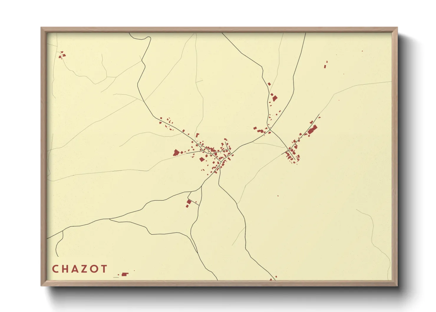 Une affiche de carte sur Chazot