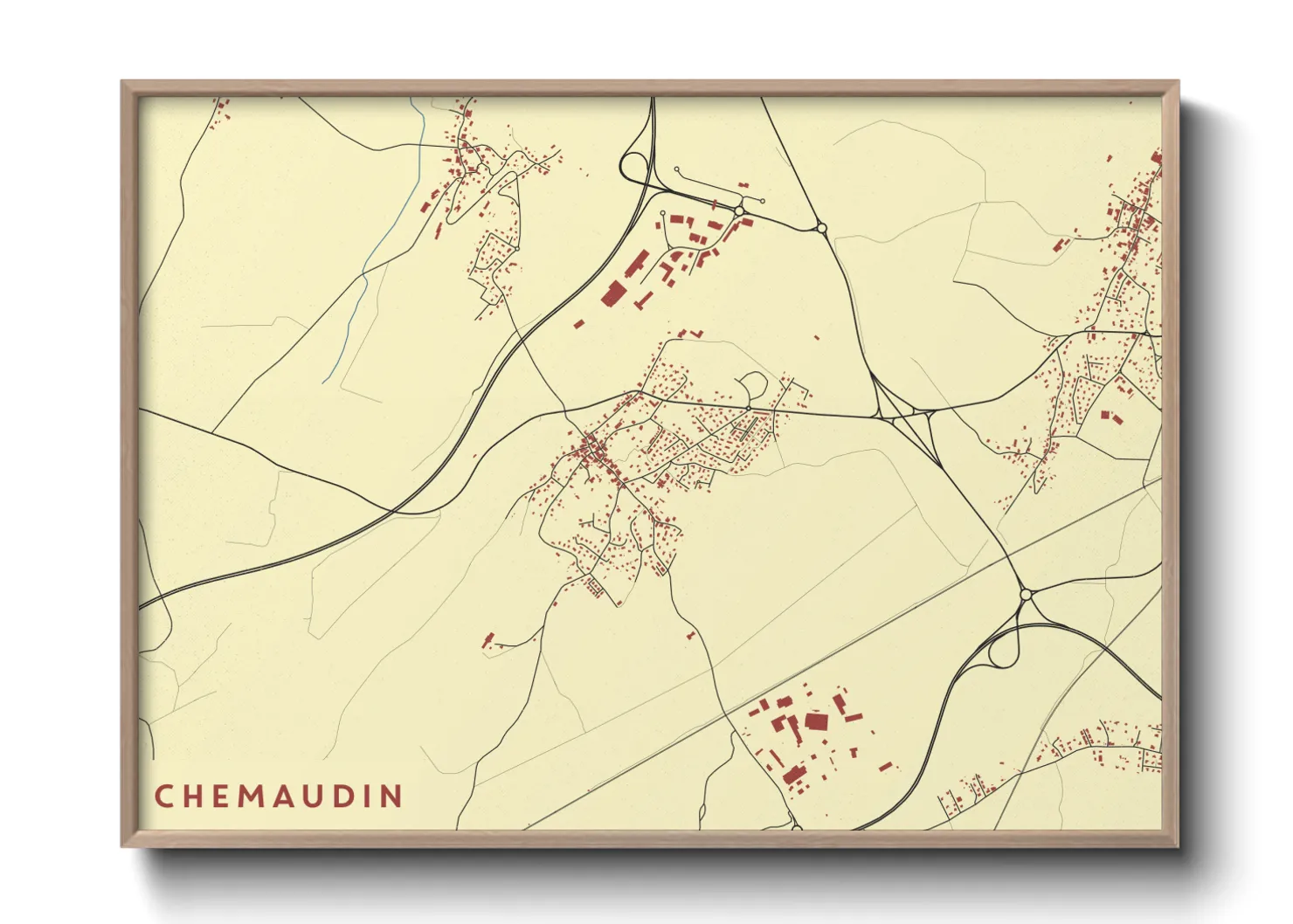 Une affiche de carte sur Chemaudin