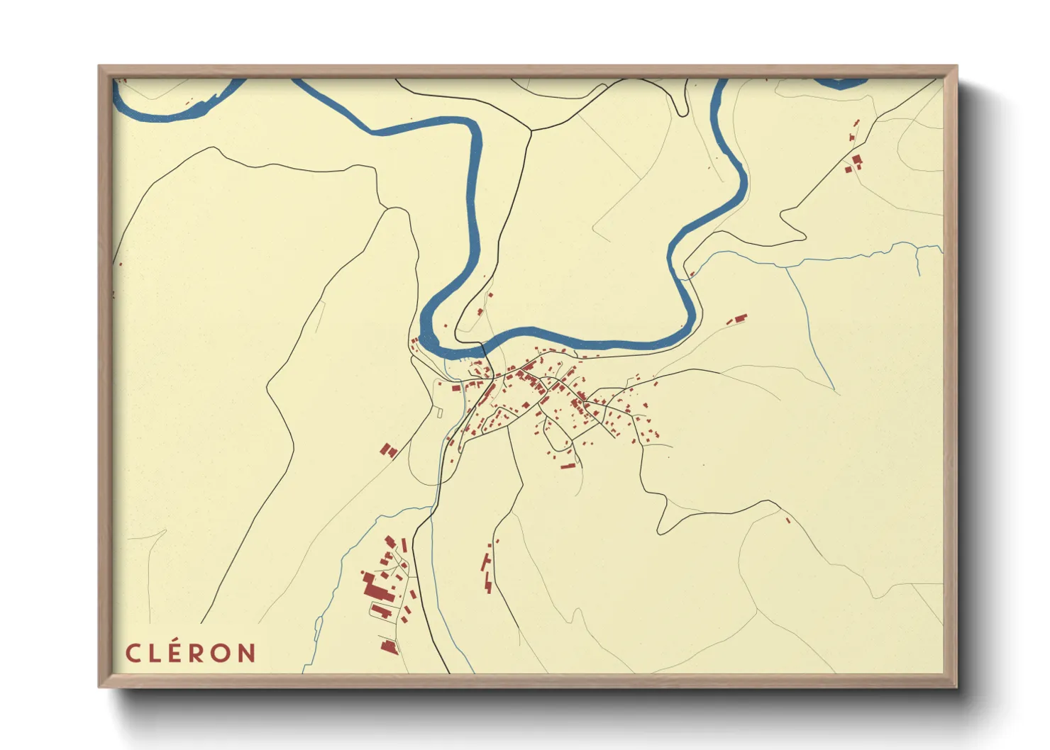 Une affiche de carte sur Cléron