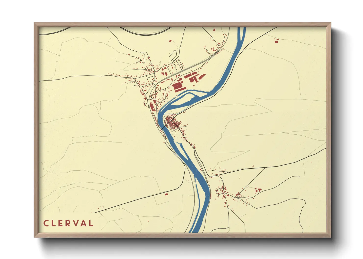 Une affiche de carte sur Clerval