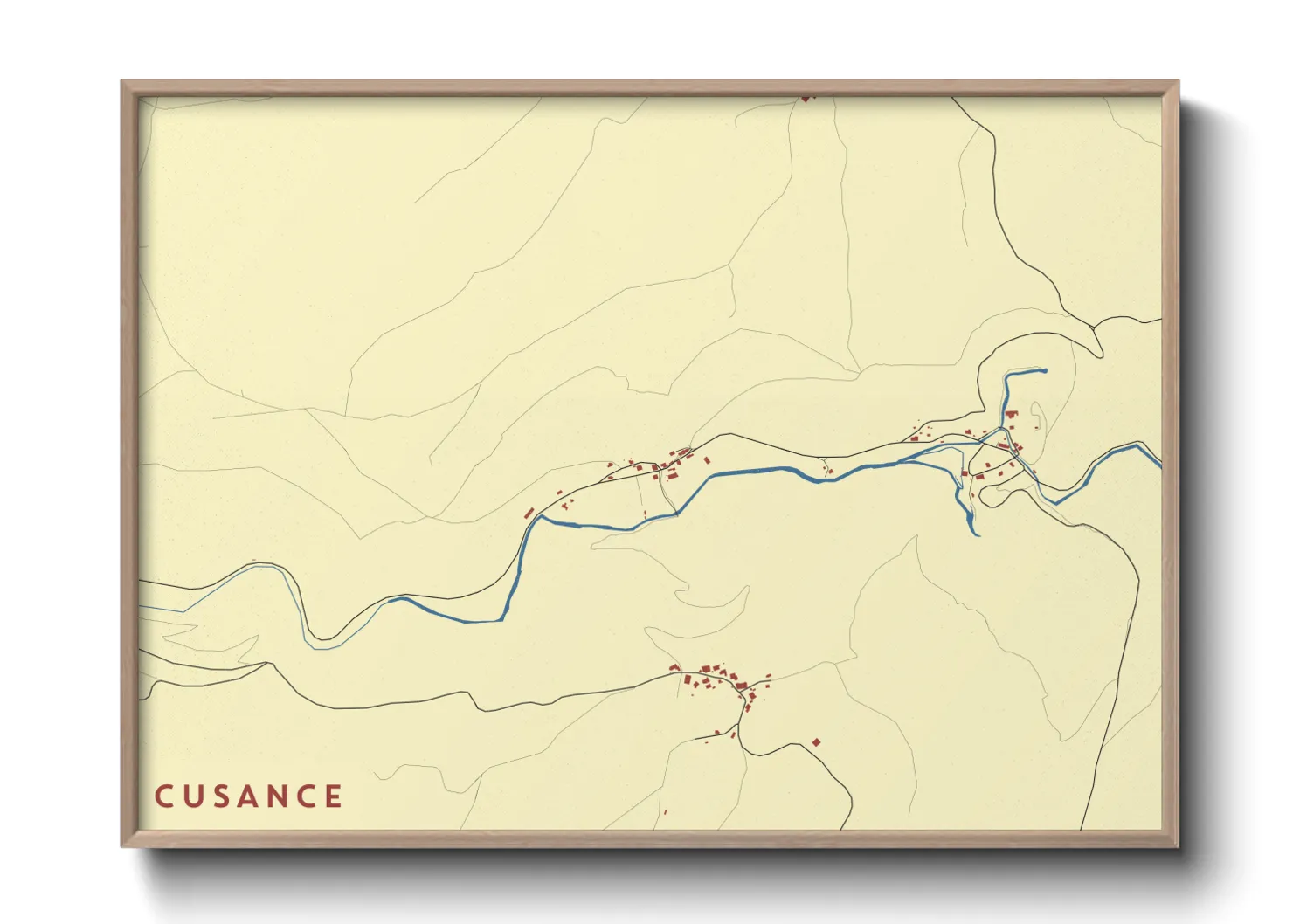 Une affiche de carte sur Cusance