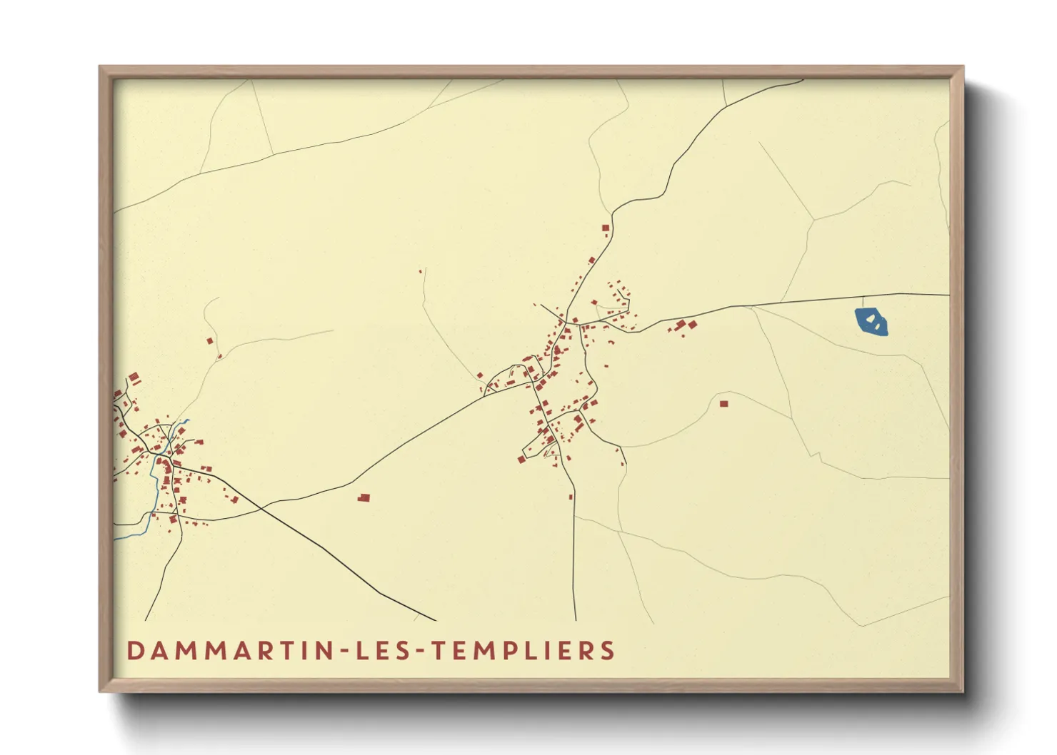 Une affiche de carte sur Dammartin-les-Templiers