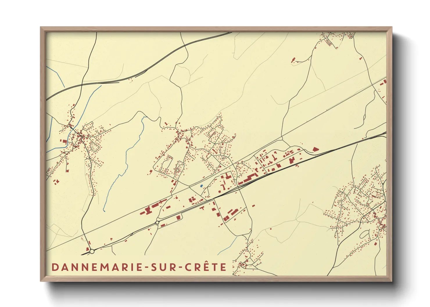 Une affiche de carte sur Dannemarie-sur-Crête