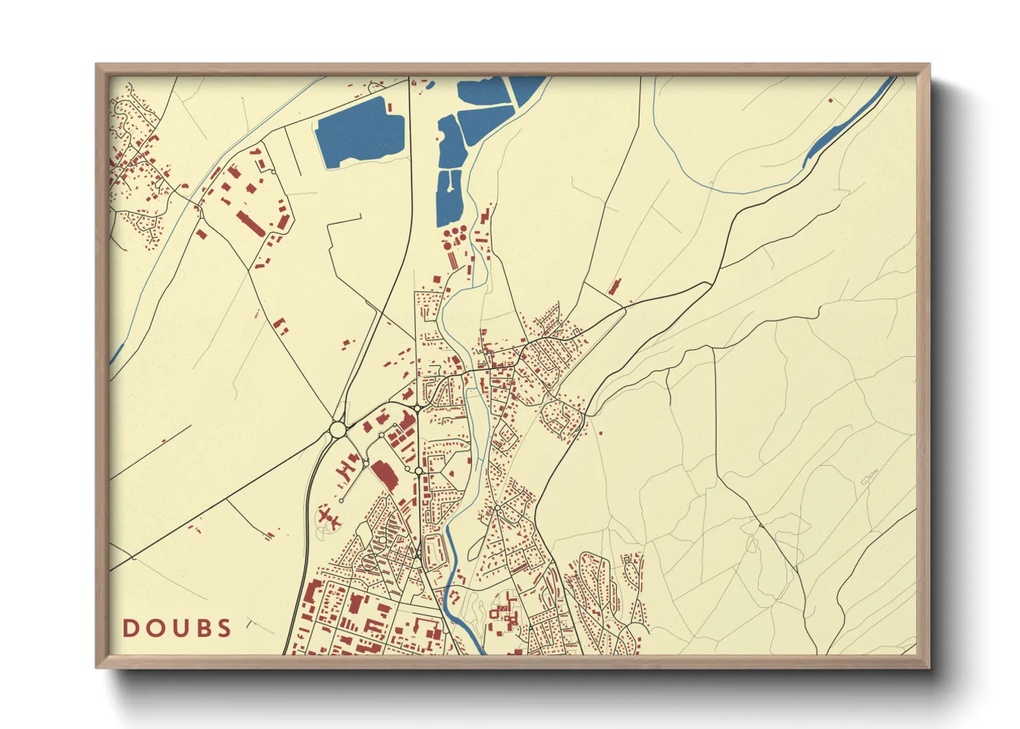 Une affiche de carte sur Doubs