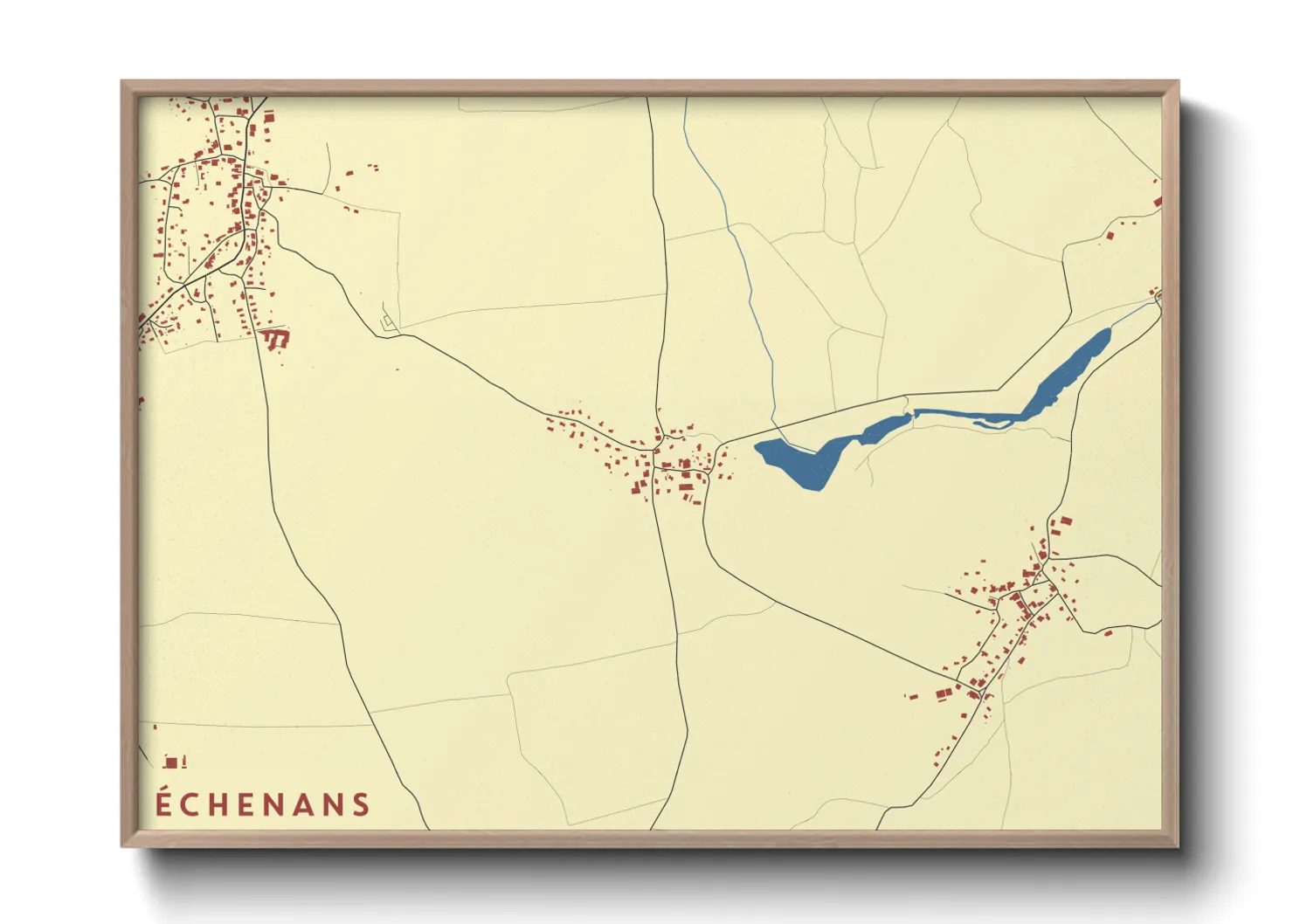 Une affiche de carte sur Échenans