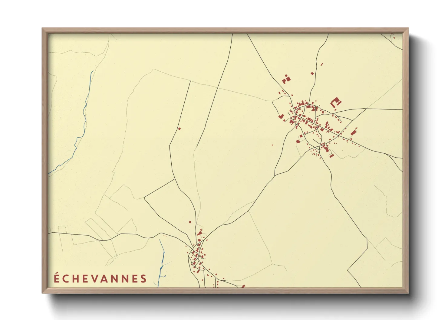 Une affiche de carte sur Échevannes