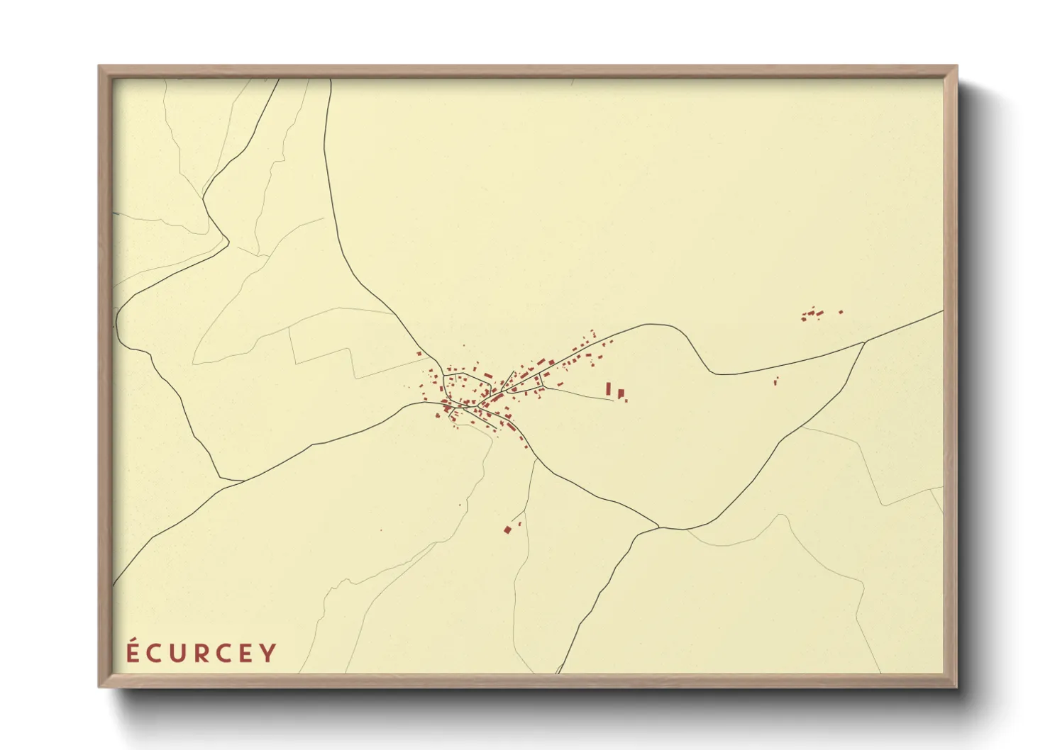 Une affiche de carte sur Écurcey