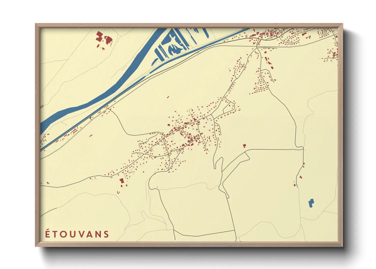 Une affiche de carte sur Étouvans