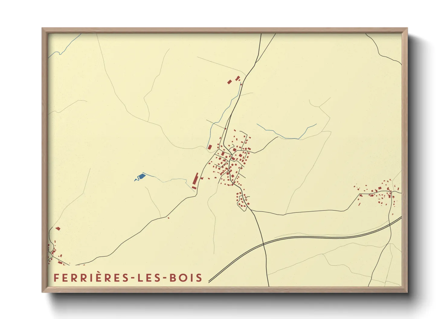 Une affiche de carte sur Ferrières-les-Bois