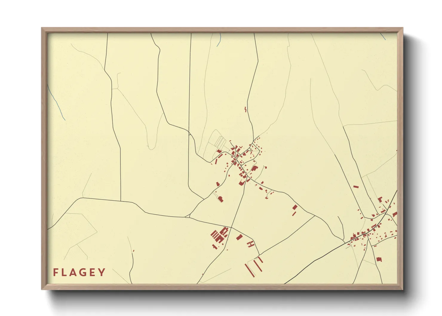 Une affiche de carte sur Flagey