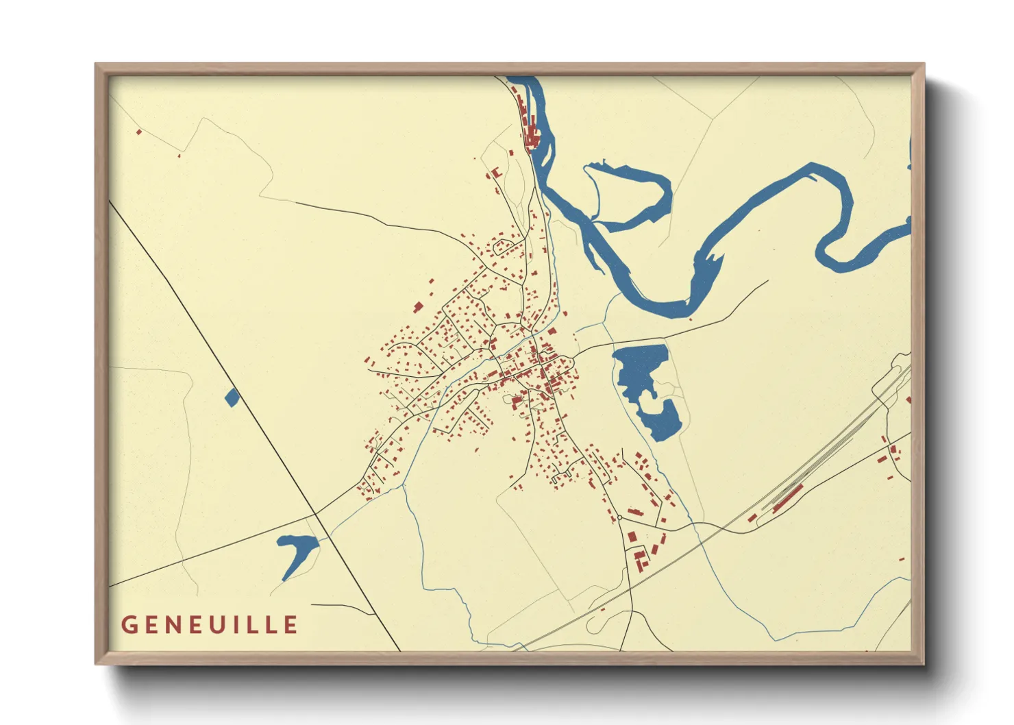 Une affiche de carte sur Geneuille