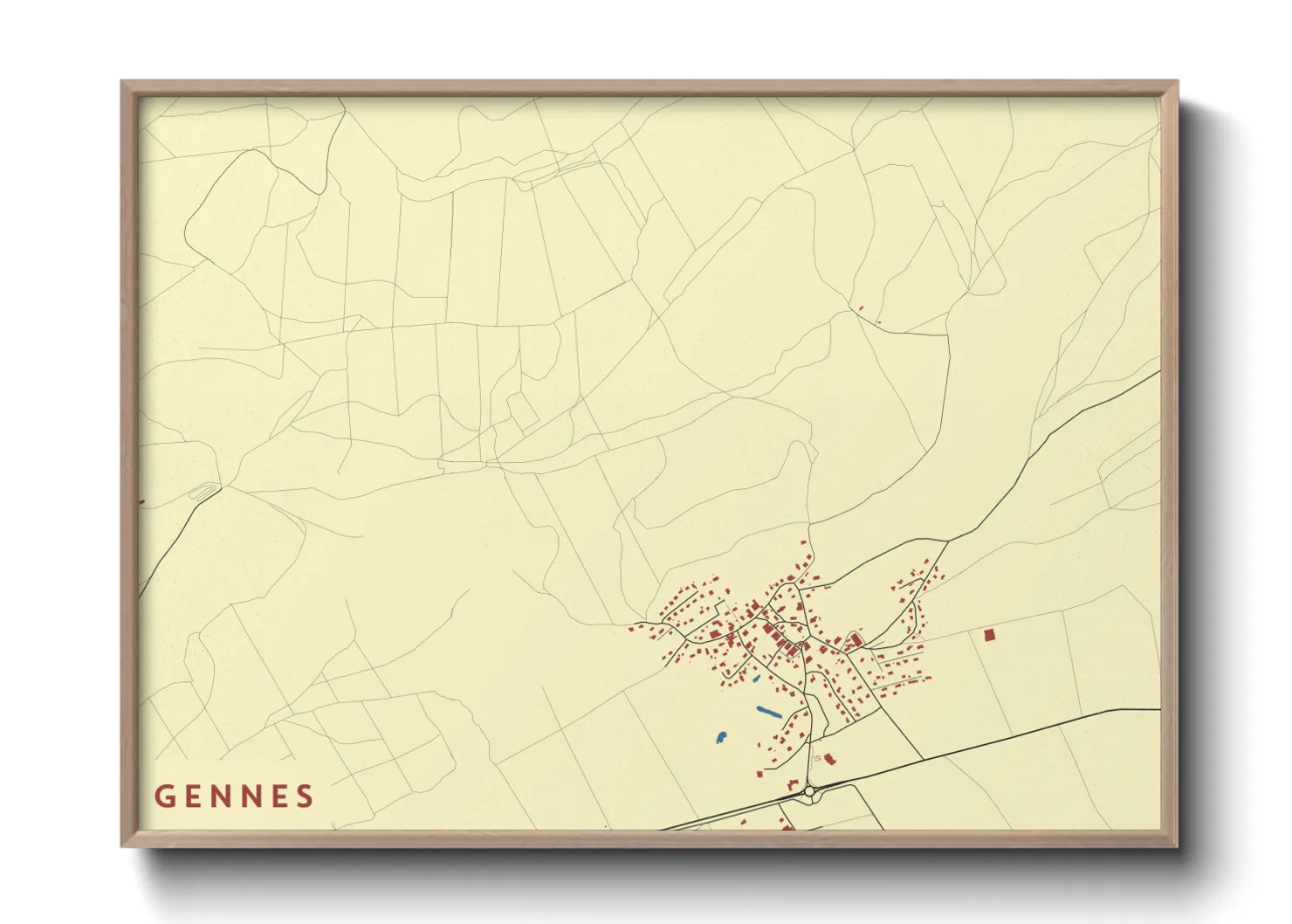 Une affiche de carte sur Gennes