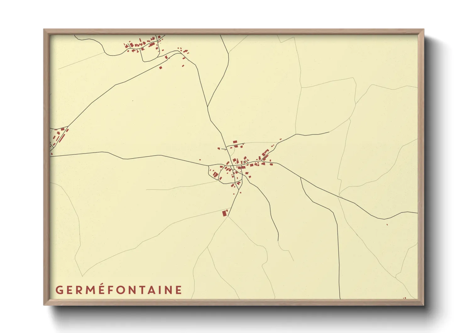 Une affiche de carte sur Germéfontaine