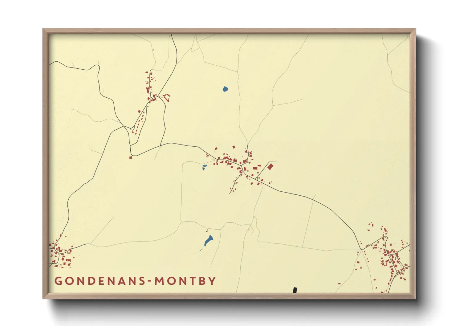 Une affiche de carte sur Gondenans-Montby