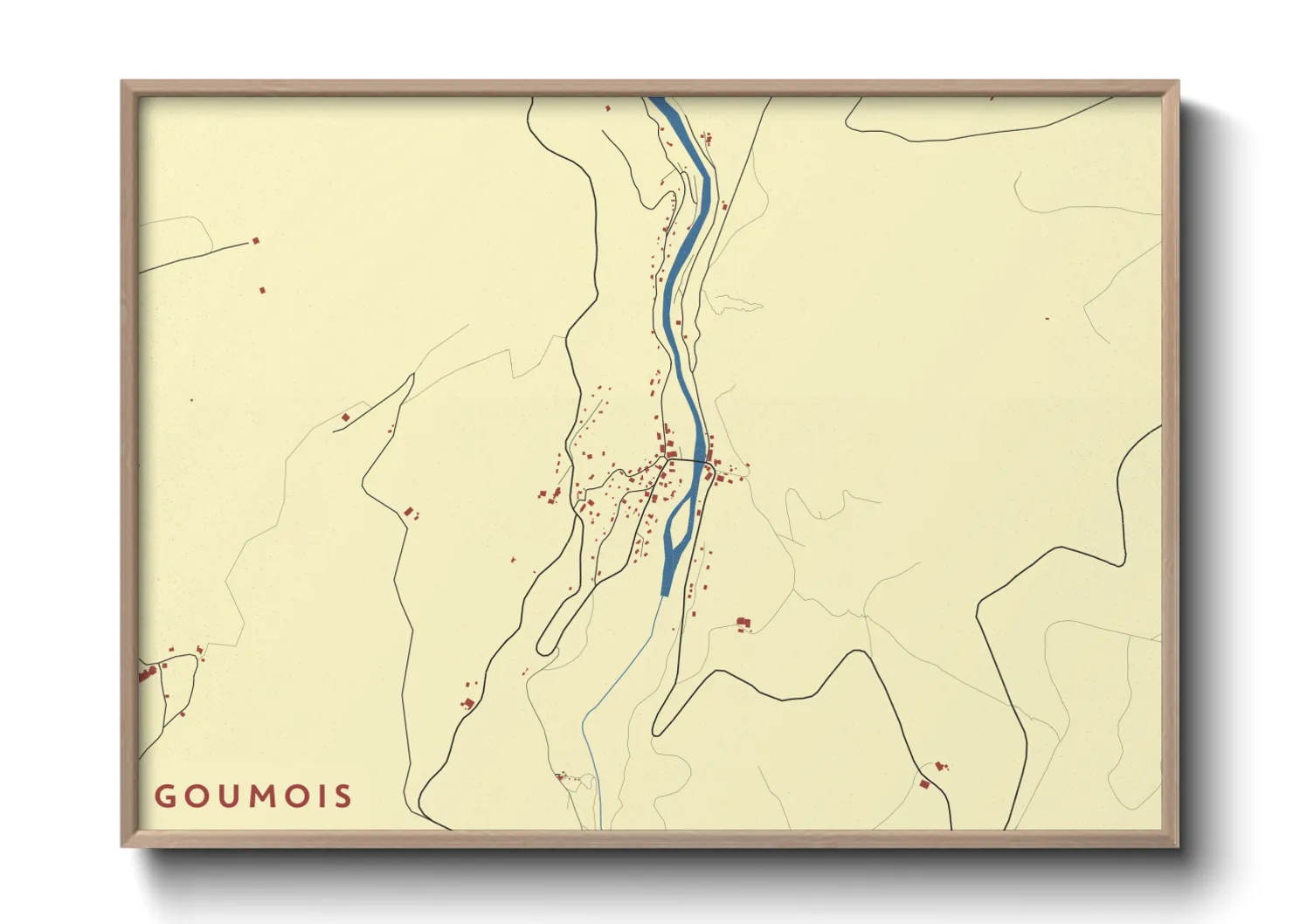 Une affiche de carte sur Goumois