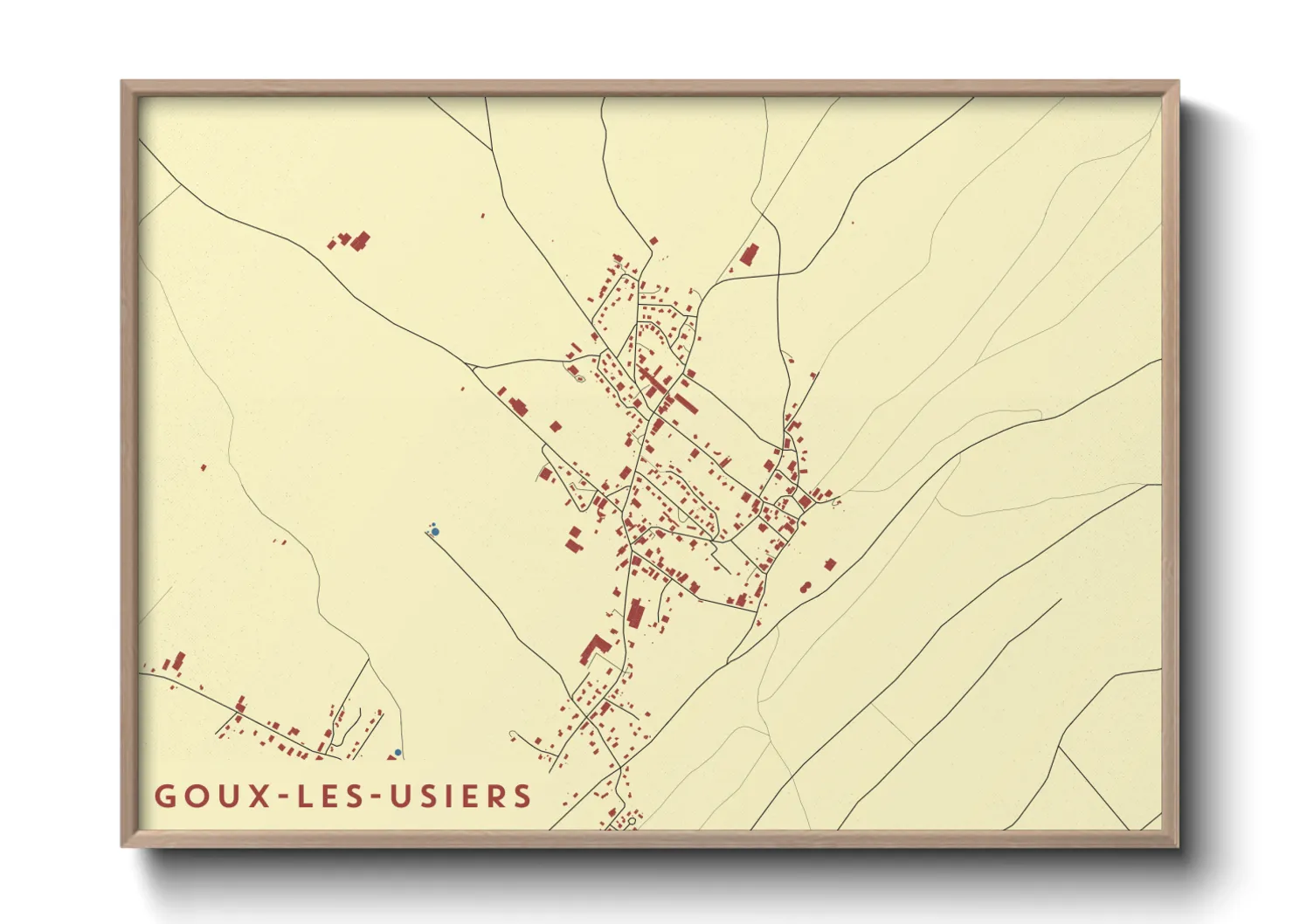 Une affiche de carte sur Goux-les-Usiers