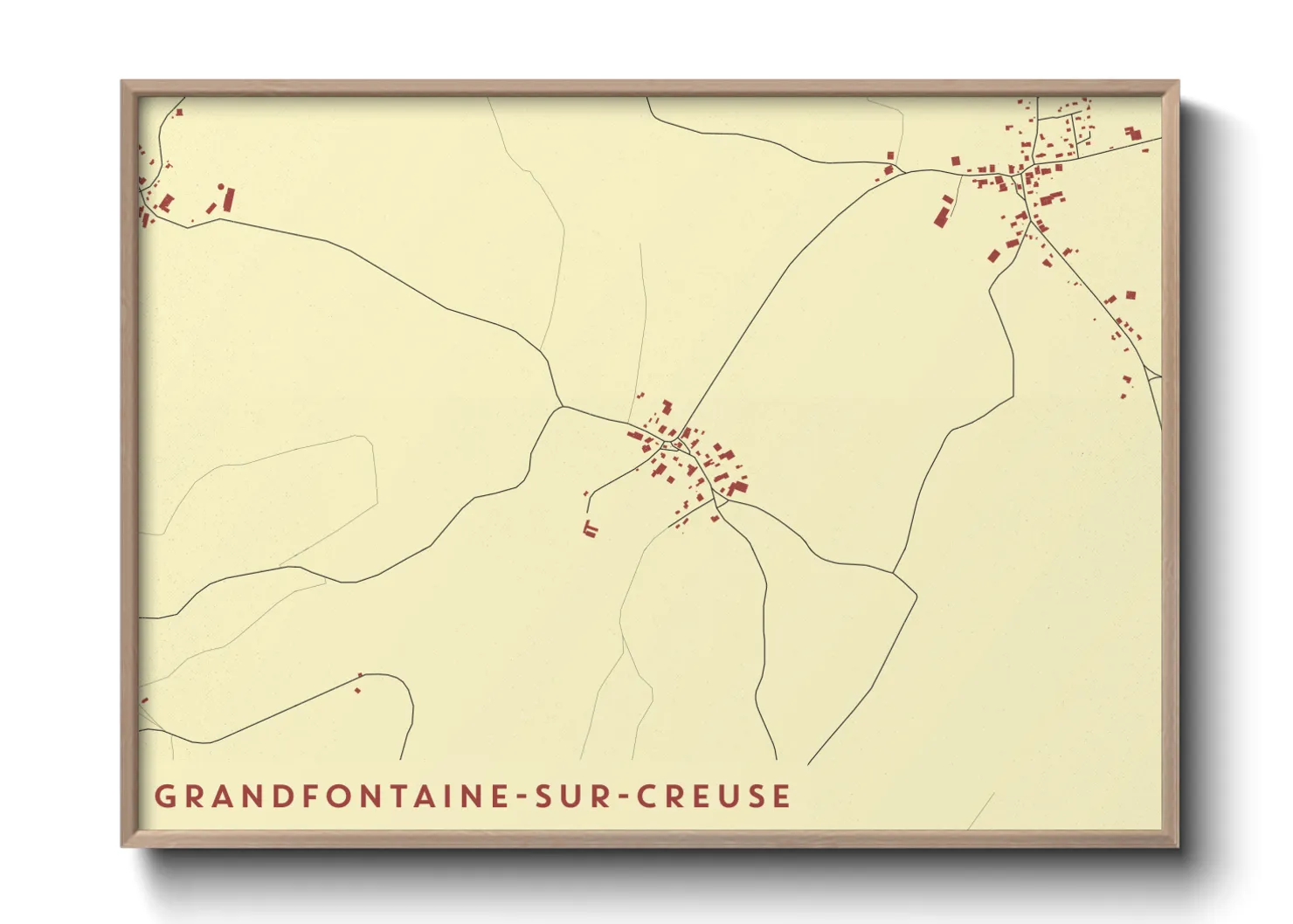 Une affiche de carte sur Grandfontaine-sur-Creuse