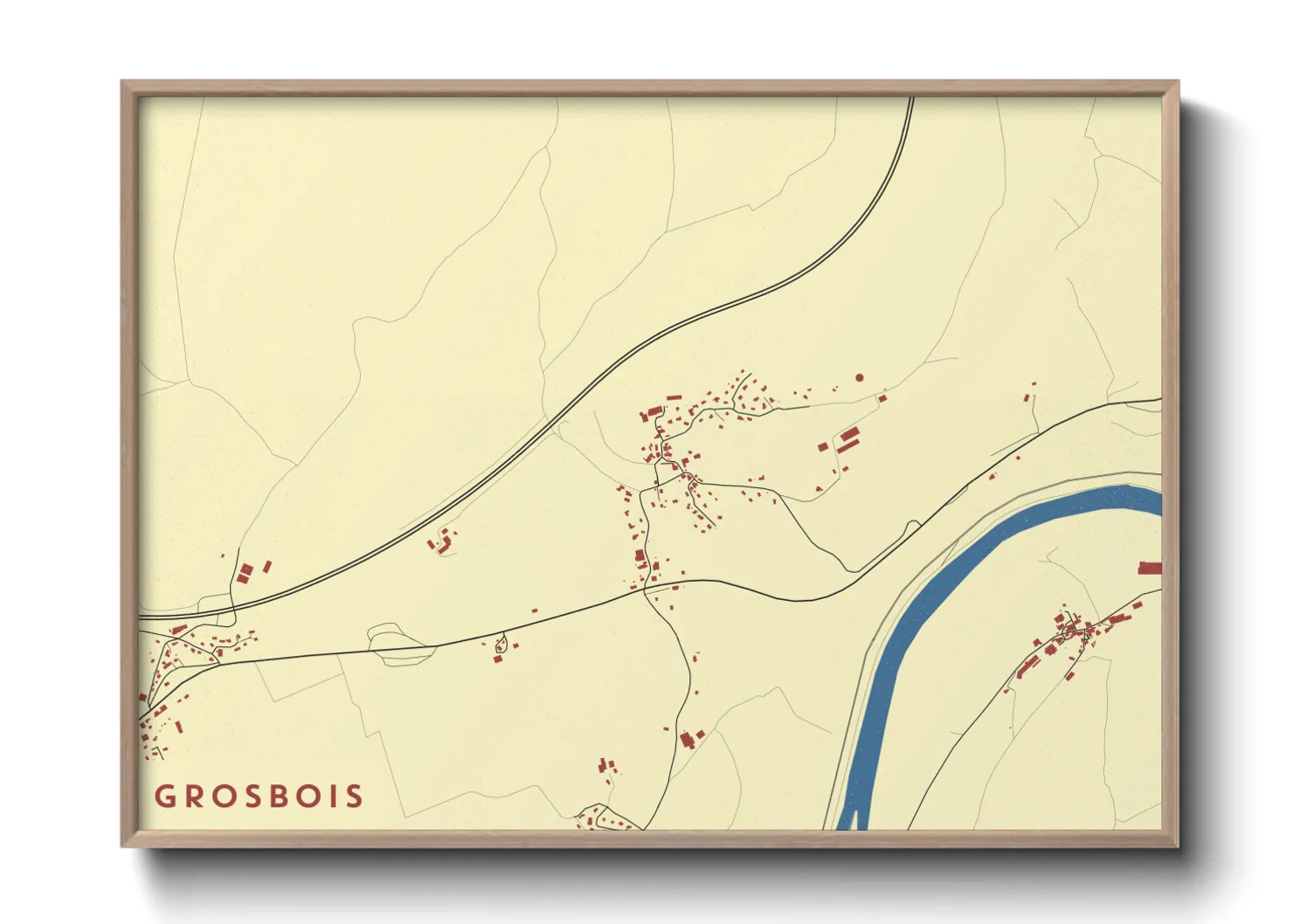 Une affiche de carte sur Grosbois