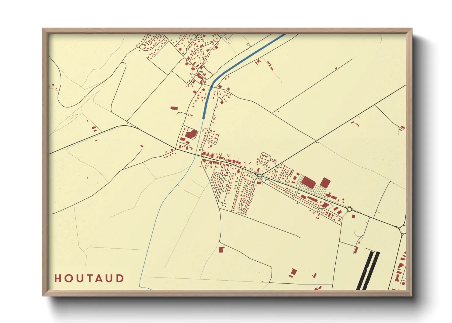 Une affiche de carte sur Houtaud