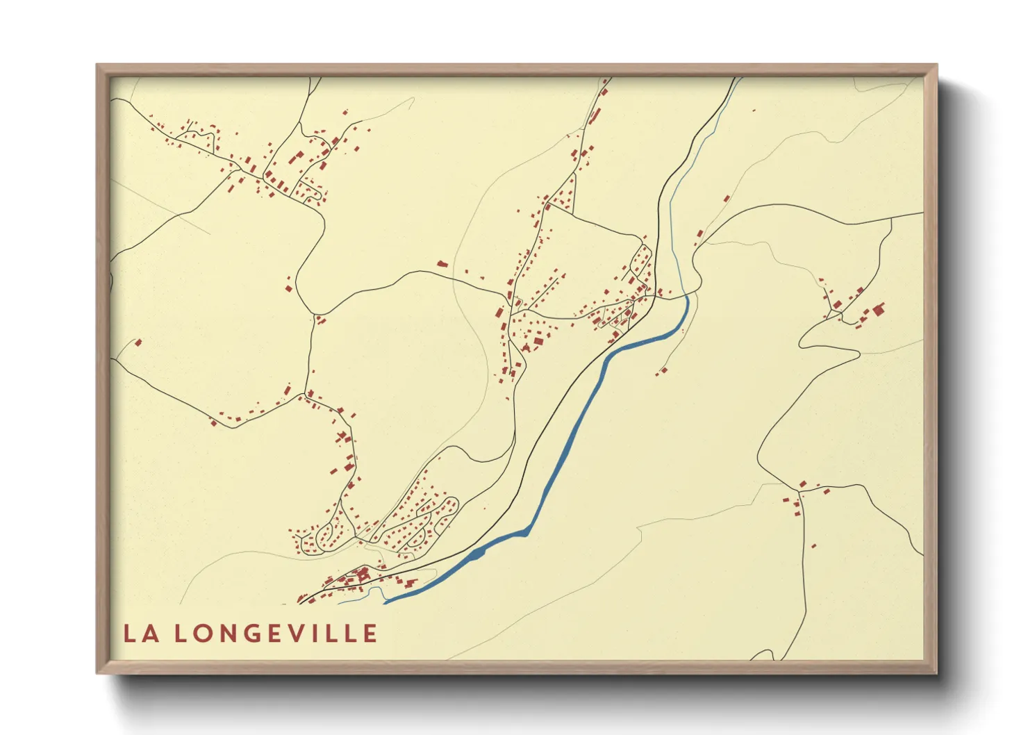 Une affiche de carte sur La Longeville