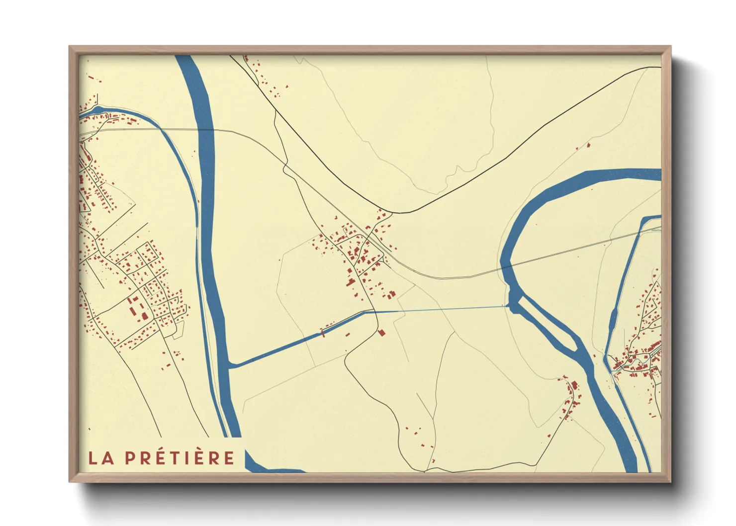 Une affiche de carte sur La Prétière