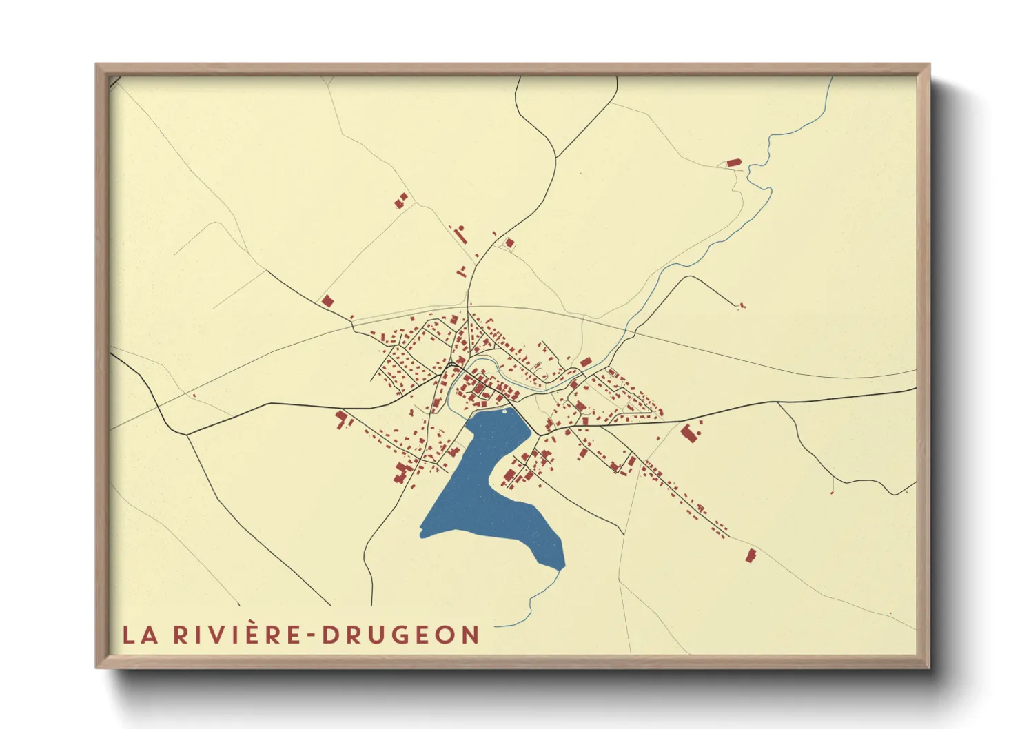 Une affiche de carte sur La Rivière-Drugeon