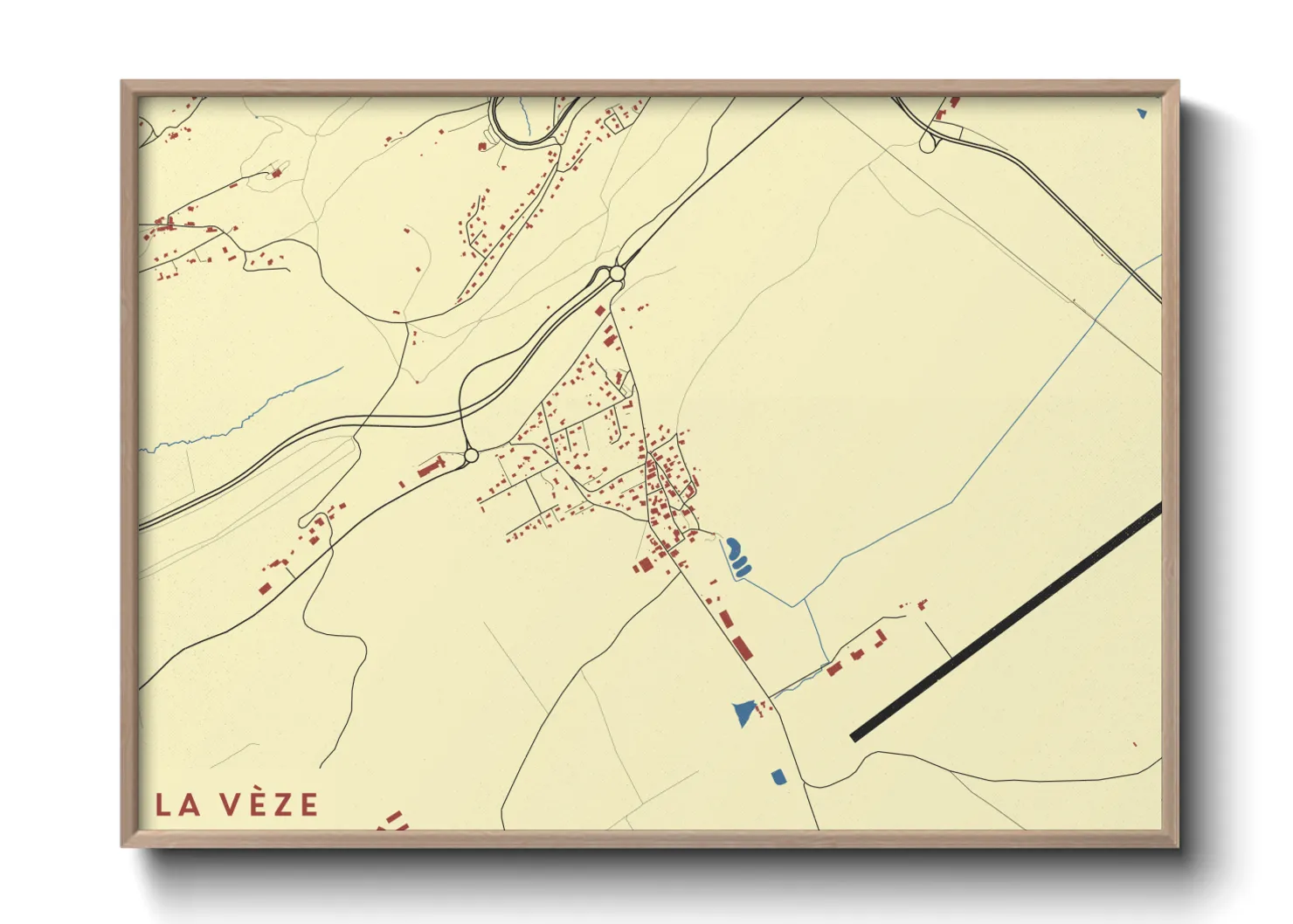 Une affiche de carte sur La Vèze
